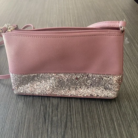 Kate Spade Pink and Silver Crossbody Bag with Glitter Finish - Picture 3 of 4
